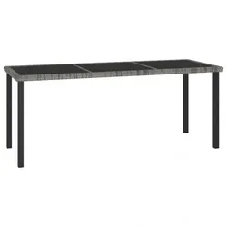 vidaXL Garten-Essgruppe Poly Rattan 5 : Farbe - Grau, Größe - 9-tlg.
