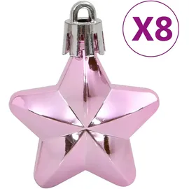 vidaXL 111-tlg. Weihnachtskugel-Set Rosa Polystyrol