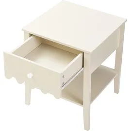 [en.casa] Nachtschrank Luspoo 50 x 40 x 40 cm Cremeweiß