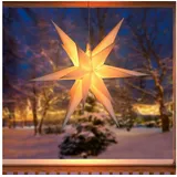 esotec LED Weihnachtsbeleuchtung Solarstern Weihnachtsstern Ø57cm, 2 Lichtfarben bernstein + neutralweiß Weihnachtsdeko Leuchtstern mit Kabelaufhängung outdoor 103420