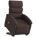 vidaXL Massagesessel mit Aufstehhilfe Stoff 92 x 99,5 x 92 cm Dunkelbraun