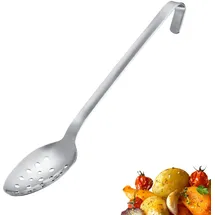 Westmark Schöpflöffel Pro – Edelstahl Kochlöffel mit Lochung & Aufhängehaken – Praktischer Gemüselöffel & Servierlöffel – Silber, 45 cm