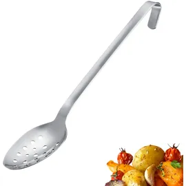 Westmark Schöpflöffel Pro – Edelstahl Kochlöffel mit Lochung & Aufhängehaken – Praktischer Gemüselöffel & Servierlöffel – Silber, 45 cm