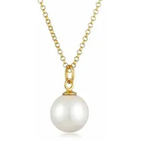 Nenalina Halskette Perlen Anhänger Rund Klassik 925 Silber