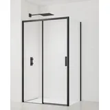 Swiss Aqua Technologies SAT TEX Rechteckige Duschkabine mit Schiebetür rechts 120 x 195 cm schwarz/matt SIKOTEXDBB120S80