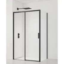 Swiss Aqua Technologies SAT TEX Rechteckige Duschkabine mit Schiebetür rechts 120 x 195 cm schwarz/matt SIKOTEXDBB120S80