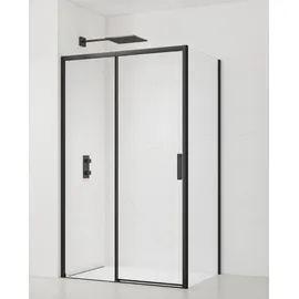 Swiss Aqua Technologies SAT TEX Rechteckige Duschkabine mit Schiebetür rechts 120 x 195 cm schwarz/matt SIKOTEXDBB120S80