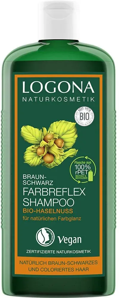 Logona Farbreflex Shampoo Braun-Schwarz Bio-Haselnuss