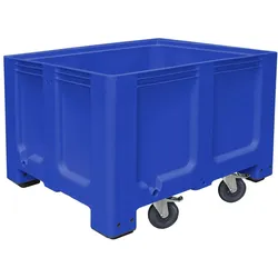 BRB Großbox, 4 Lenkrollen, 2 Feststellbremsen, LxBxH 1200 x 1000 x 835 mm, lebensmittelecht, blau