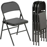 Homcom Klappstuhl Kunstleder schwarz 4er Set