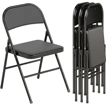 Homcom Klappstuhl Kunstleder schwarz 4er Set