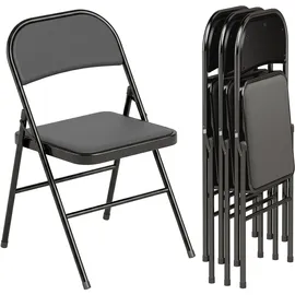 Homcom Klappstuhl Kunstleder schwarz 4er Set