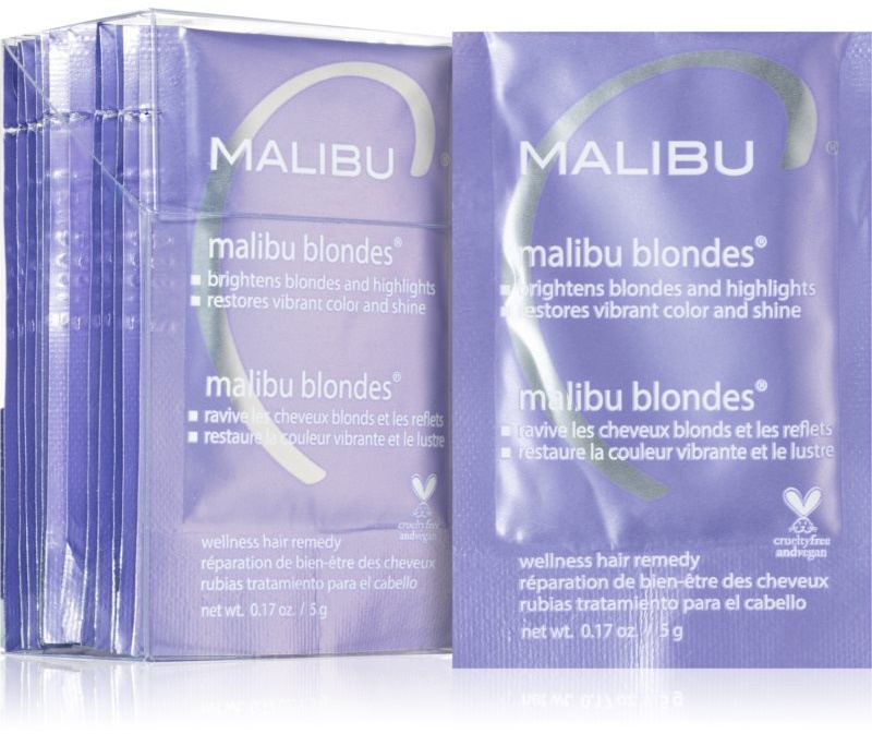 Malibu C Wellness Hair Remedy Malibu Blondes Intensivkur für blondes und meliertes Haar 12x5 g