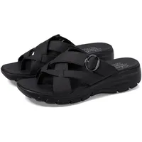 Skechers Damen Easy Going-Sundown Flip-Flop, Schwarz/Schwarz, 39 EU - 39 EU