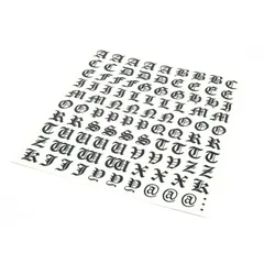 Aufkleber / Sticker Buchstabenset 89 Stück schwarz