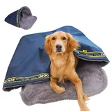 KIOPS Hundeschlafsack Winter Gross mit Kunstlammwolle für Camping und Backpacking, Wetterfester Schlafsack für Hunde, Hundedecke Camping Zelt, Direkt ab Werk