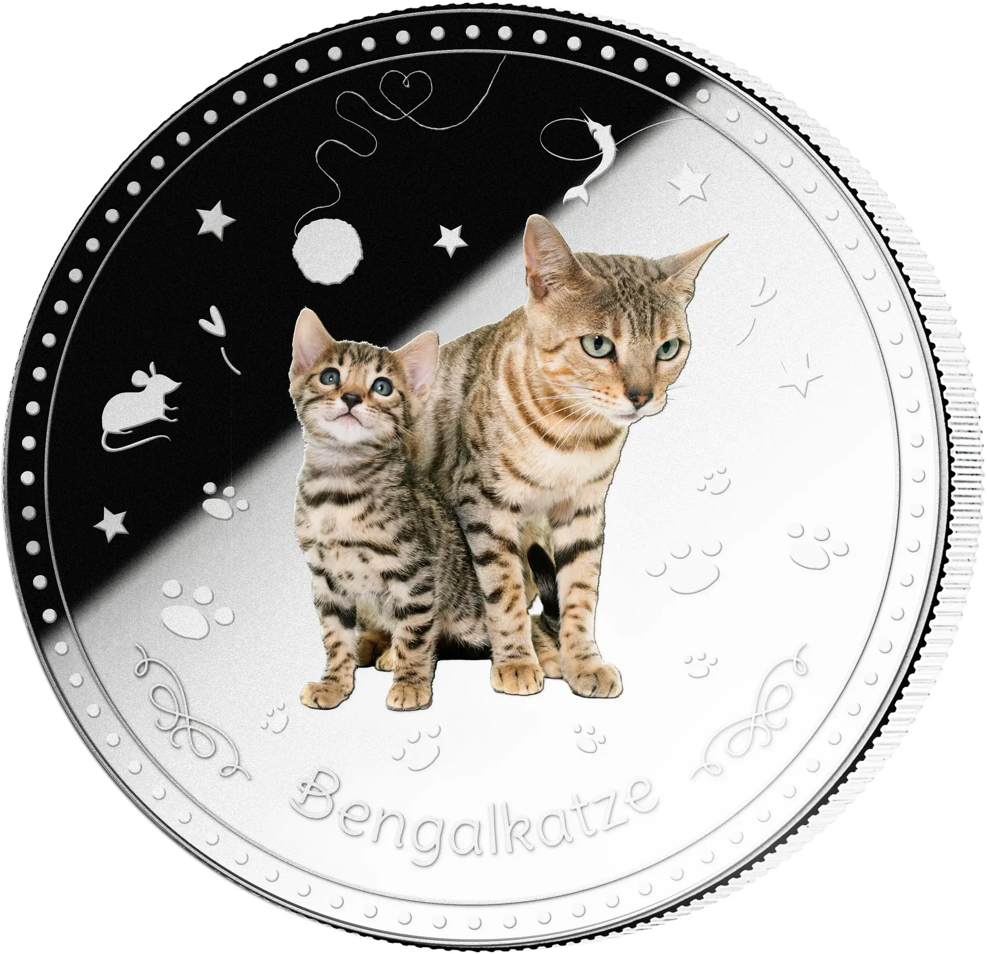 „Die beliebtesten Katzenrassen“ auf vollversilberten Gedenkprägungen – Ihr Start: „Bengalkatze“