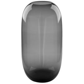 Fink Vase, Glas, glatt, grau, Modern, Oblong, L. 29 cm, B. 29 cm, H. 55 cm, D. 29 cm