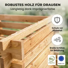 NATIV Holzkomposter natur 100x100cm Lärche für Garten Stecksystem langlebig