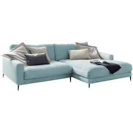 KAWOLA Ecksofa Cara Cord Recamiere links hellblau