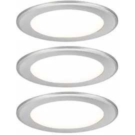 Paulmann LED Möbel-Einbauleuchte eisen gebürstet Ø 6,5 cm warmweiß 3er Set