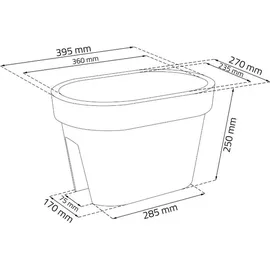 Prosperplast LOFLY RAILING 39,6 x 26,6 x 25 cm Grau