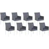 Beliani Gartenstuhl 8er Set 52 x 91 x 62 cm grau