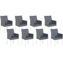 Beliani Gartenstuhl 8er Set 52 x 91 x 62 cm grau