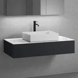 neoro n50 Unterschrank B: 120 cm mit 1 Auszug, Waschtisch B: 58 cm weiß matt, B: 120.5 BN0065WM+BN0414BM+BN0404C1