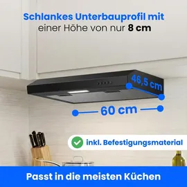Bomann DU 7613 Unterbauhaube 60 cm Schwarz