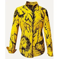 DORNRÖSCHEN YELLOW - Gelbe Bluse mit schwarzer Zeichnung - GERMENS