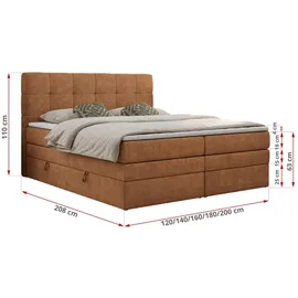 MKS Meble Boxspringbett mit Bettkasten - - Maße (cm): B: 200 H: 110