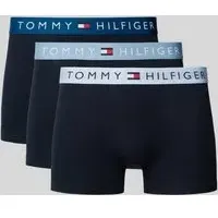 Slim Fit Trunks mit Label-Taillenbund, Marine, XL