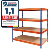 Mammut Weitspannregal Blau-Orange Traglast 1200 kg 200 x 150 x 60 cm