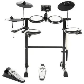 FAME E-Drum,DD-Lite V2 E-Drum Set Elektronisches Schlagzeug-Set mit 144 Sounds 12 Drumsets Aux-Eingang MIDI Drumsticks Drum Key Mesh Heads E-Schlagzeug Schwarz, E-Drums, E-Drum Sets, DD-Lite V2, E-Drum Set, Elektronisches Schlagzeug