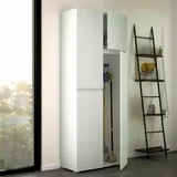 Dmora Großer Mehrzweckschrank Camelia 80 x 37 x 195 cm Weiß