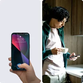 SPIGEN Glass tR EZ Fit Transparency Sensor Open Privacy 2 Pack / iPhone 13 13 Pro