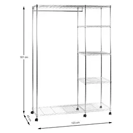 Haku-Möbel Manni Garderobenständer 123 x 45 x 181 cm silber