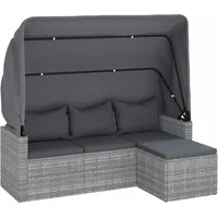 vidaXL Polyrattan Loungesofa grau 362335