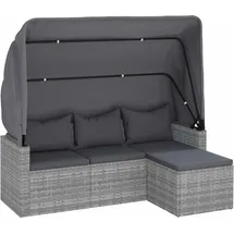 vidaXL Polyrattan Loungesofa grau 362335