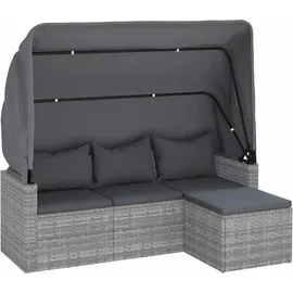 vidaXL Polyrattan Loungesofa grau 362335