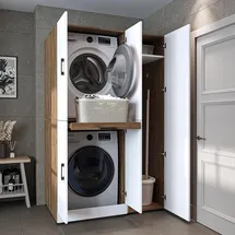 roomart Dora Waschmaschinenschrank 115 x 0 x 0 cm Weiß/Eiche