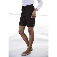 LASCANA Shorts mit Gürtelschlaufen und Bindeband, Gr. 42, schwarz,