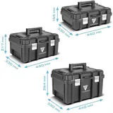 STAHLWERK Mobiler Werkzeugtrolley mit 3 Systemboxen Teleskopgriff