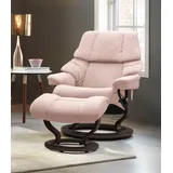 Stressless Relaxsessel STRESSLESS "Reno" Sessel Gr. ROHLEDER Stoff Q2 FARON, Classic Base Wenge, Relaxfunktion-Drehfunktion-PlusTMSystem-Gleitsystem, B/H/T: 79cm x 98cm x 75cm, pink (light q2 faron) mit Classic Base, Größe S, M & L, Gestell Wenge