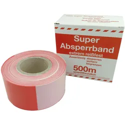 Folien-Absperrband rot-weiß 80mmx500m