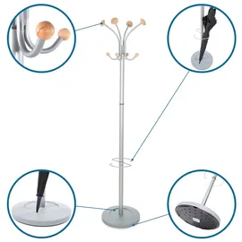 HJH Office Garderobenständer Space Silber