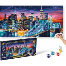 Schipper Malen nach Zahlen Manhattan bei Nacht 2 40 x 80 cm mehrfarbig