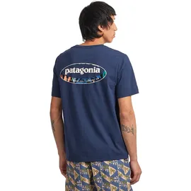 Patagonia 95 Oval Logo Herren T-Shirt-Dunkel-Blau-L