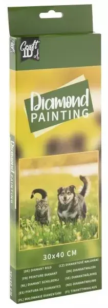 Diamantbild – Hund und Katze, Leinwand 30 x 40 cm